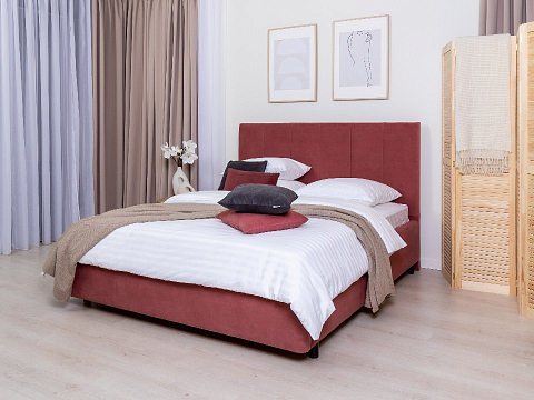 Желтая кровать Oktava - Кровать в лаконичном дизайне в обивке из мебельной ткани или экокожи.