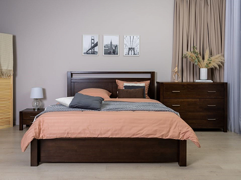 Кровать 180х220 Fiord - Кровать из массива с декоративной резкой в изголовье.