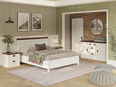 Кровать 90х190 Olivia - Кровать из массива с контрастной декоративной планкой.