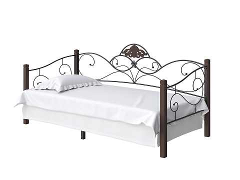 Кованая кровать Garda 2R-Софа - Кровать-софа из массива березы с фигурной металлической решеткой. 