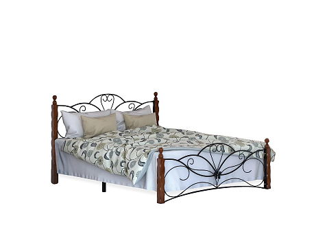 Кровать с ящиками Garda 11R - Изящная кровать с металлической фигурной решеткой и фигурным изголовьем.