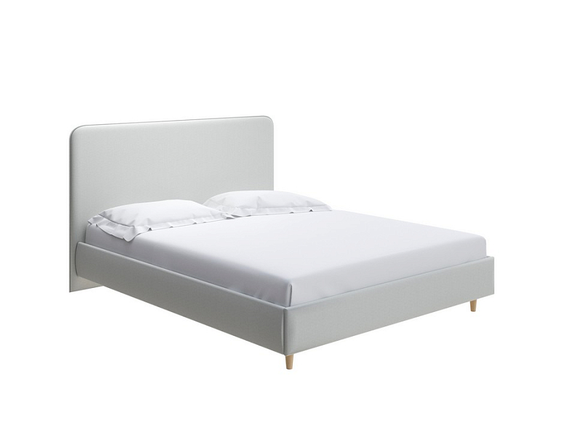 Кровать Mia 160x200 Ткань: Рогожка Тетра Яблоко - Стильная кровать со встроенным основанием