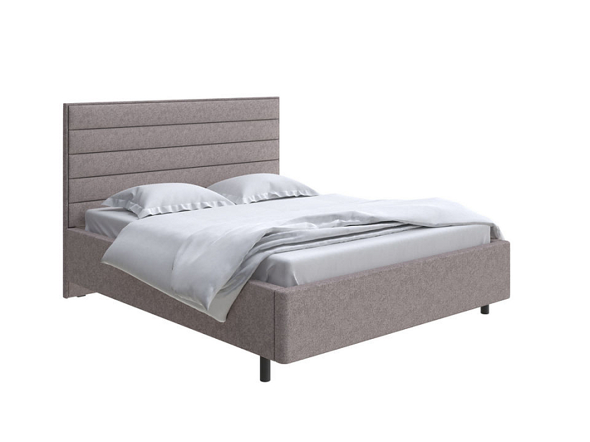Кровать Verona 200x220 Ткань: Рогожка Levis 25 Светло-коричневый - Кровать в лаконичном дизайне в обивке из мебельной ткани или экокожи.