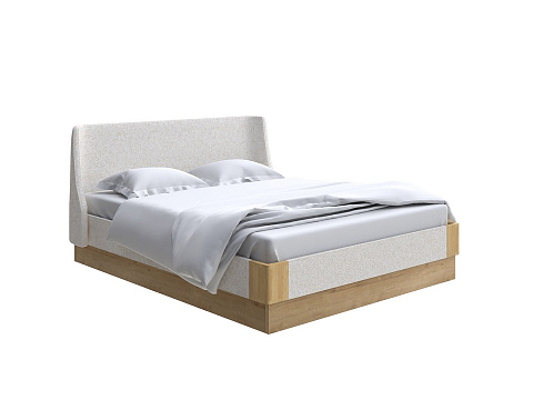 Двуспальная кровать с высоким изголовьем Lagom Side Soft с подъемным механизмом - Кровать со встроенным ПМ механизмом. 
