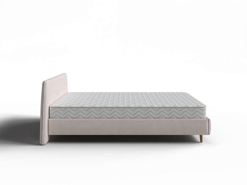 Кровать Binni 160x200 Ткань: Велюр Teddy Снежный - Кровать в стиле современного минимализма.
