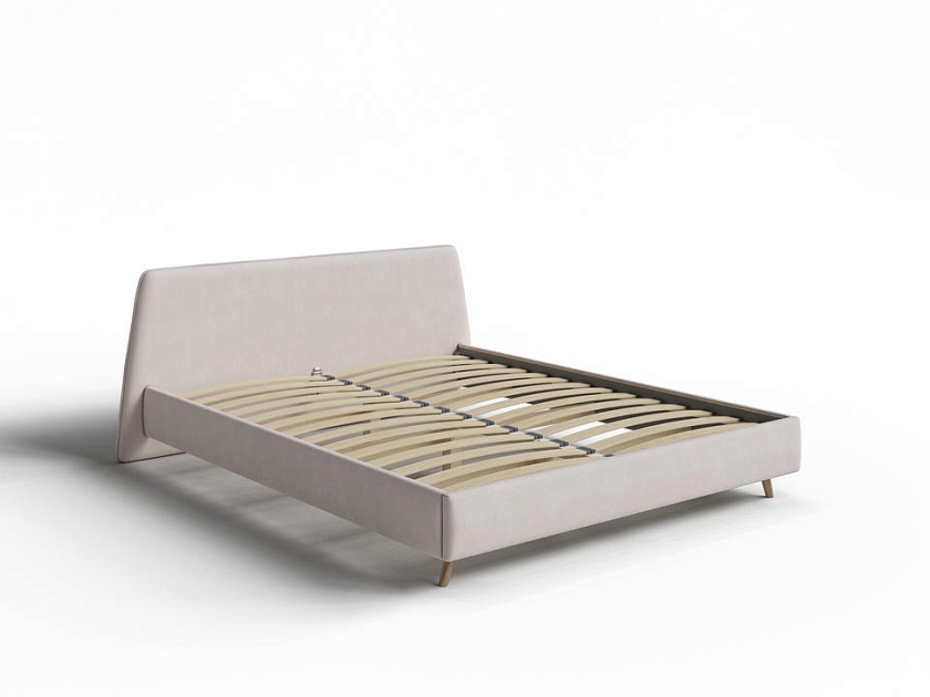 Кровать Binni 90x200 Ткань: Рогожка Тетра Бежевый - Кровать в стиле современного минимализма.