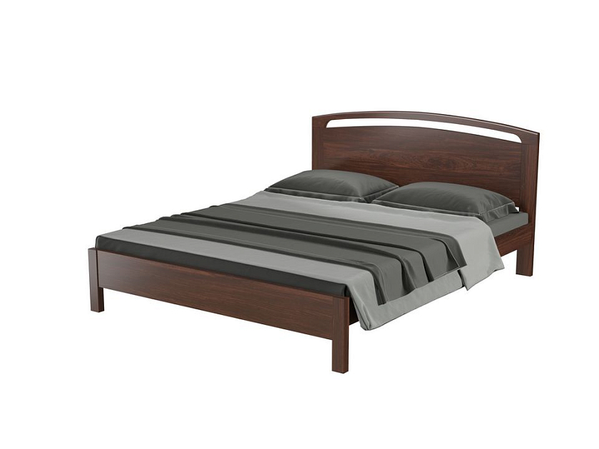 Кровать Веста 1-тахта-R 180x200 Массив (сосна) Венге - Кровать из массива с одинарной резкой в изголовье.