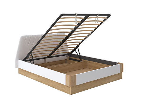 Белая кровать Lagom Hill Chips с подъемным механизмом - Кровать со встроенным основанием. 