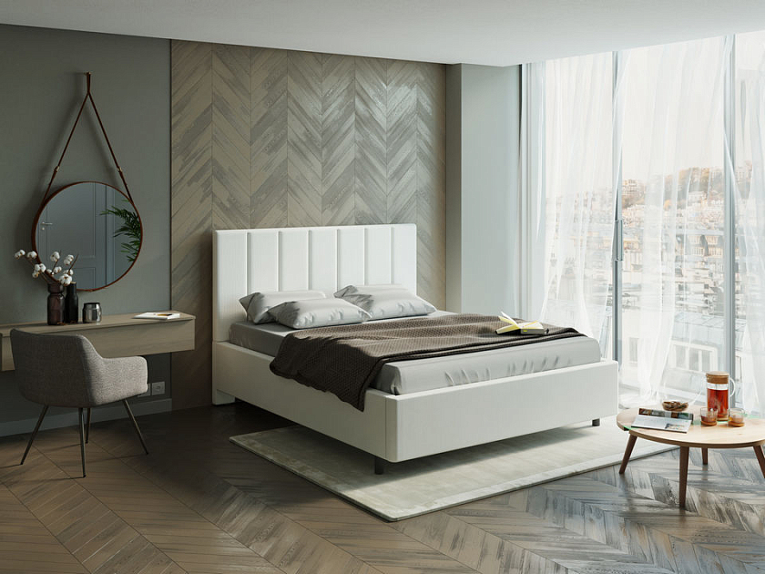 Кровать Oktava 80x190 Ткань: Рогожка Тетра Слива - Кровать в лаконичном дизайне в обивке из мебельной ткани или экокожи.