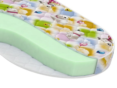 Матрас 160х200 Oval Baby Sweet - Двустороний детский матрас для овальной кровати.