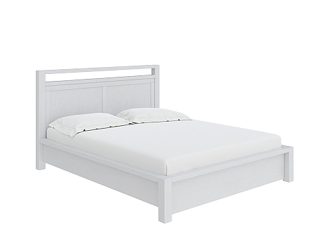 Белая двуспальная кровать Fiord с подъемным механизмом - Кровать из массива с подъемным механизмом