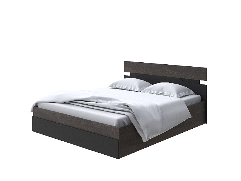 Кровать Milton с подъемным механизмом 90x190 ЛДСП Дуб Кантербери/Черный - Современная кровать с подъемным механизмом.