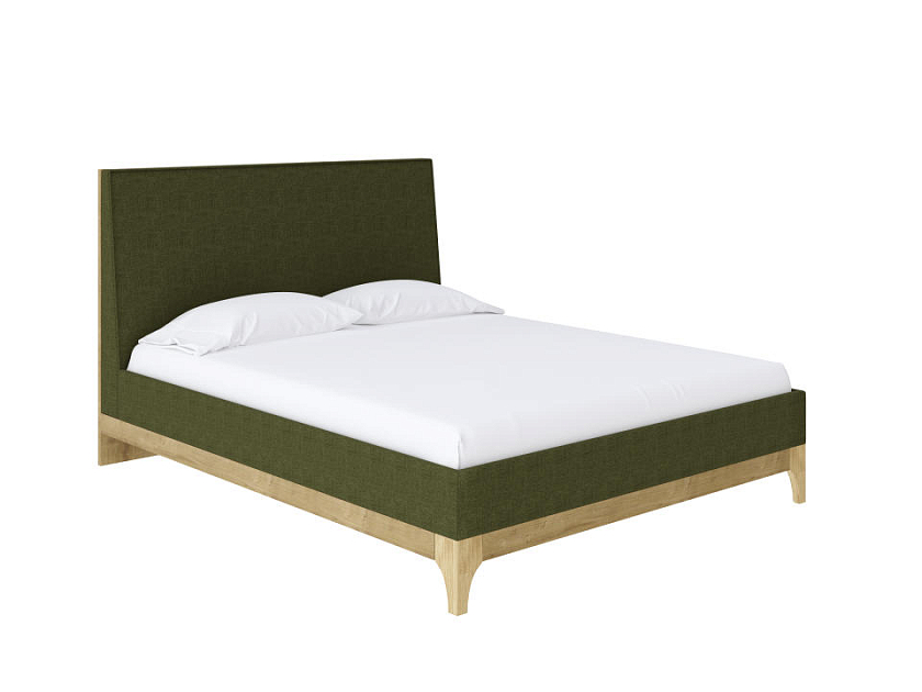 Кровать Odda 90x200 ЛДСП+ткань Бунратти/Лама Авокадо - Мягкая кровать из ЛДСП в скандинавском стиле