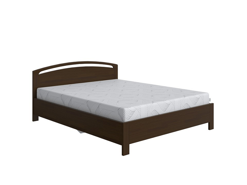 Кровать Веста 1-R с подъемным механизмом 200x220 Массив (сосна) Орех - Современная кровать с изголовьем, украшенным декоративной резкой