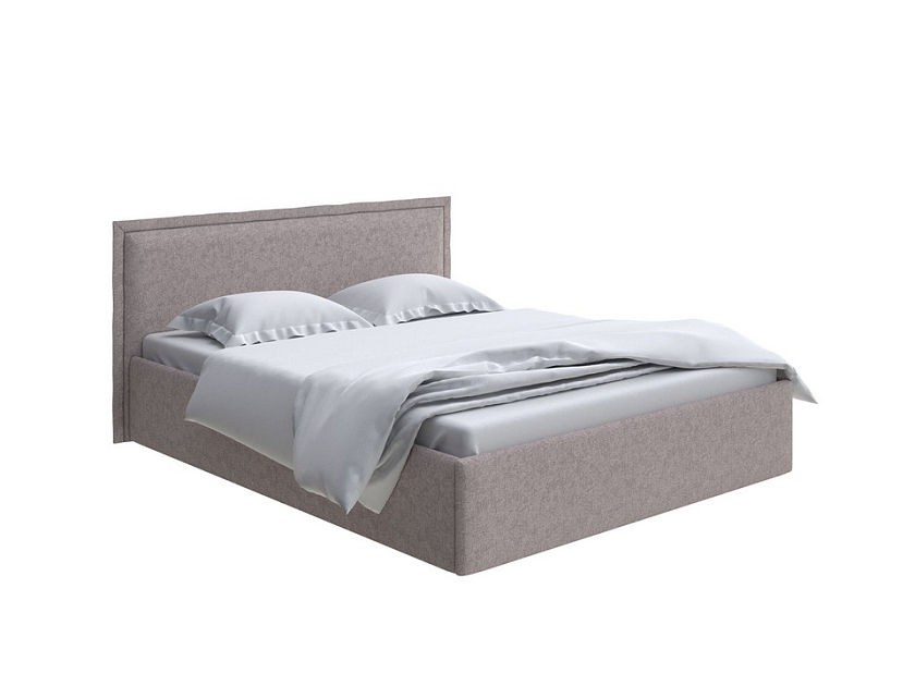 Кровать Aura Next 160x200 Ткань: Рогожка Levis 25 Светло-коричневый - Кровать в лаконичном дизайне в обивке из мебельной ткани