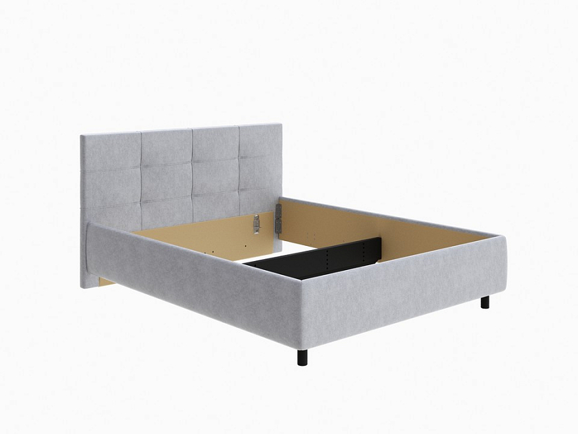 Кровать Next Life 1 180x200 Ткань: Рогожка Levis 83 Светло-Серый - Современная кровать в стиле минимализм с декоративной строчкой