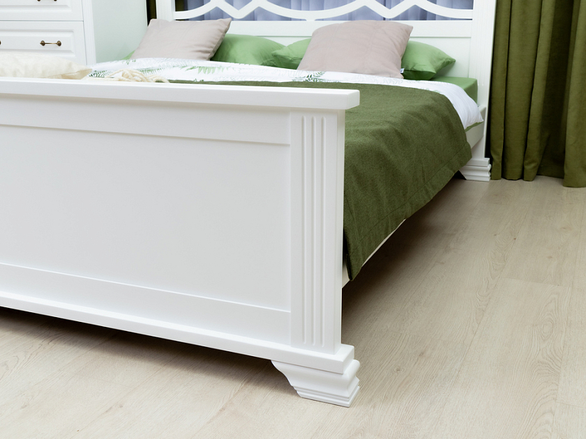 Кровать Niko 120x190 Массив (сосна) Белая эмаль - Кровать в стиле современной классики из массива