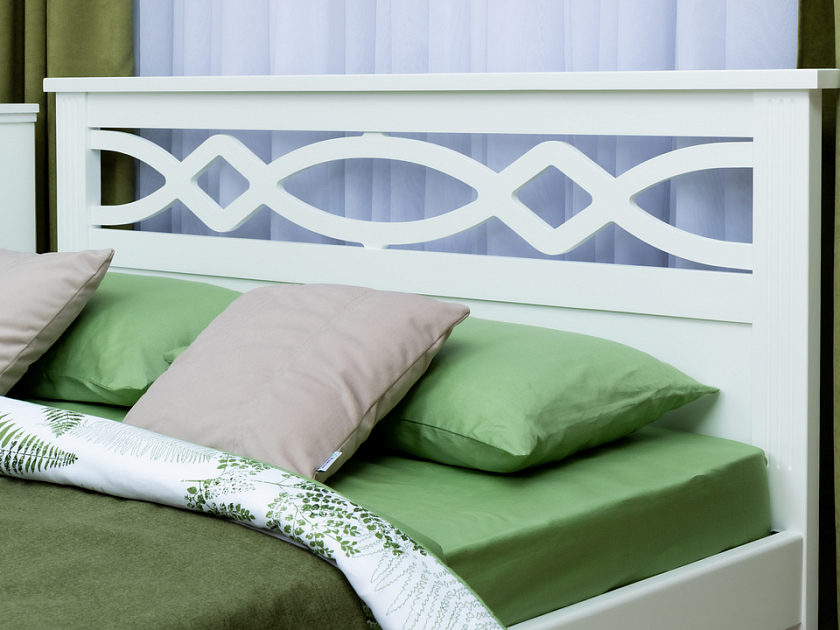 Кровать Niko 200x200 Массив (сосна) Белая эмаль - Кровать в стиле современной классики из массива