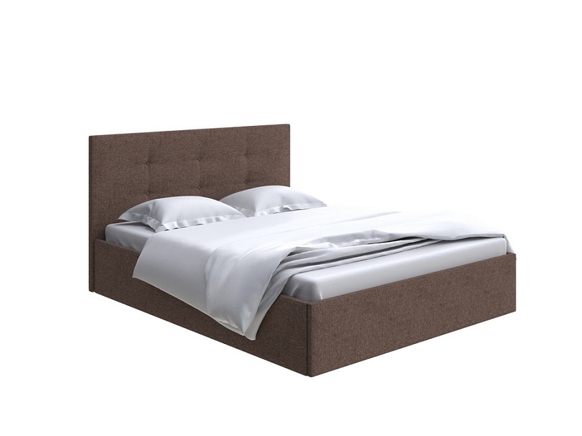Кровать Forsa 160x200 Ткань: Жаккард Tesla Брауни - Универсальная кровать с мягким изголовьем, выполненным из рогожки.