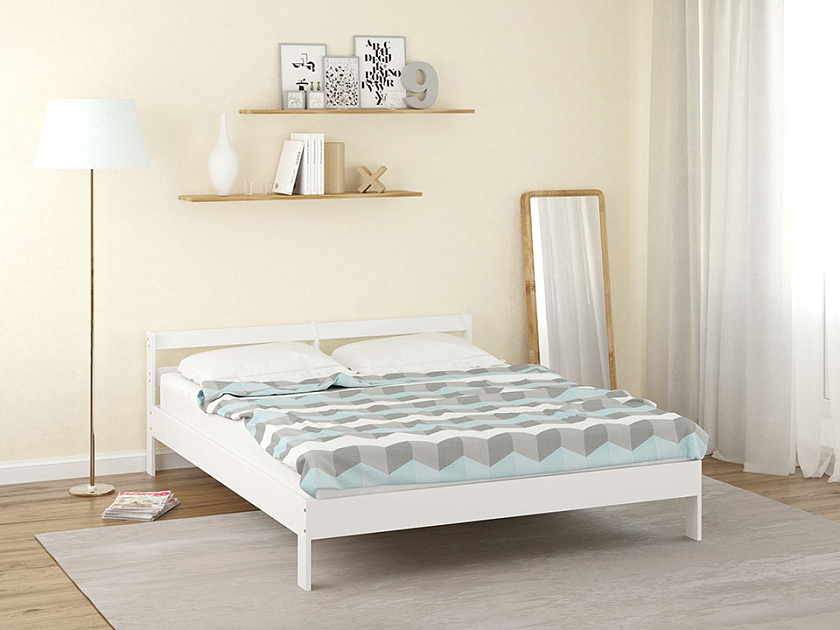 Кровать Оттава 180x200 Массив (сосна) Белая эмаль - Универсальная кровать из массива сосны.