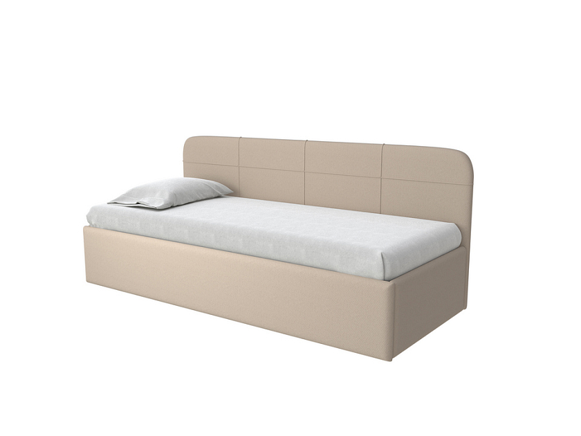 Кровать Life Junior софа (без основания) 80x190 Ткань: Рогожка Тетра Бежевый - Небольшая кровать в мягкой обивке в лаконичном дизайне.