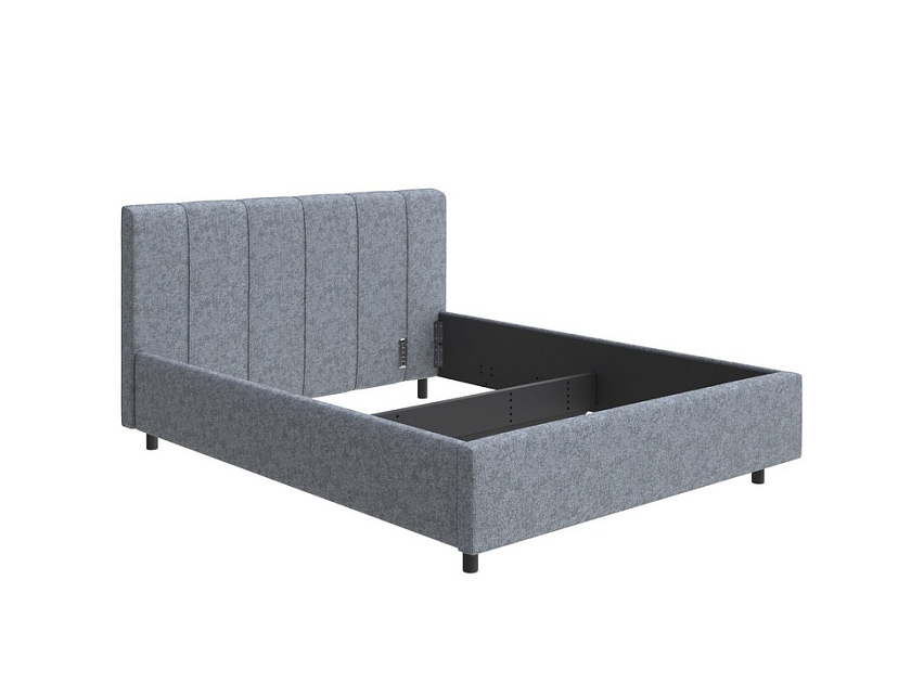 Кровать Nuvola-7 NEW 140x190 Ткань: Рогожка Levis 83 Светло-Серый - Современная кровать в стиле минимализм