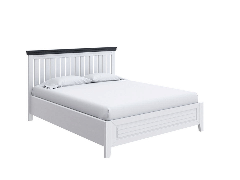 Кровать Olivia с подъемным механизмом 200x220 Массив (сосна) Белая эмаль + Венге - Кровать с подъёмным механизмом из массива с контрастной декоративной планкой.