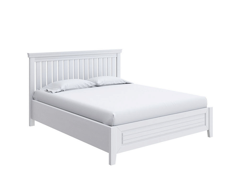 Кровать Olivia с подъемным механизмом 200x200 Массив (сосна) Белая эмаль - Кровать с подъёмным механизмом из массива с контрастной декоративной планкой.